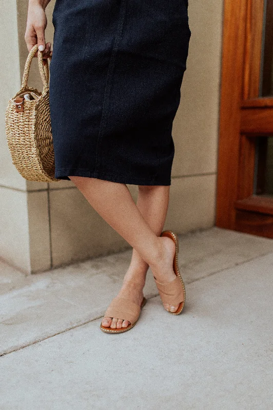 All Day Every Day Denim Skirt in Dark Blue Denim