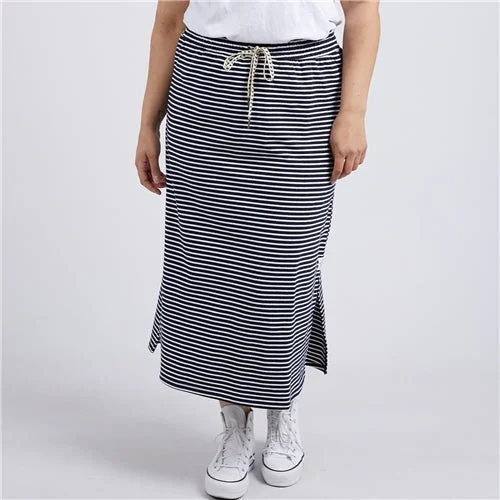 Elm Travel Skirt- Navy Stripe