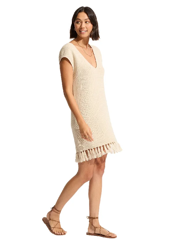 SEAFOLLY MINI KNIT COVER UP - NATURAL