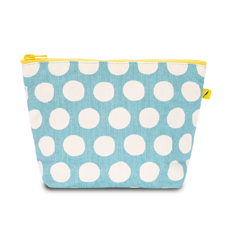 Dots Blue Mid Zip Pouch